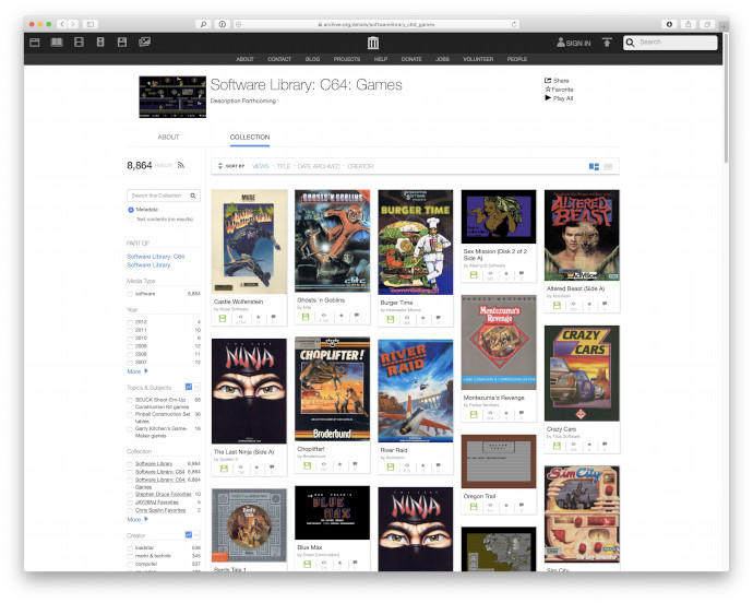 «Интернет-архив» добавил около 10 000 игр для Commodore 64