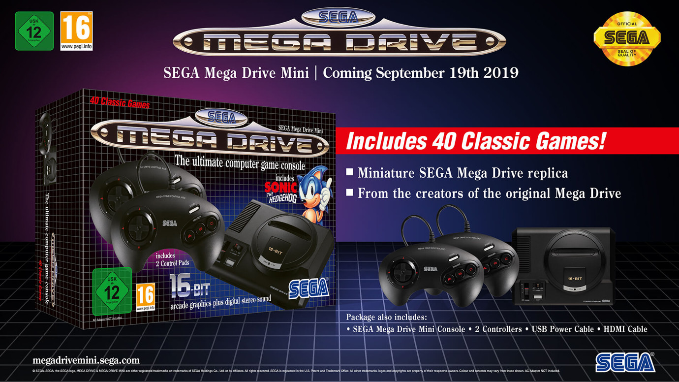 Sega Mega Drive Mini выйдет 19 сентября и будет укомплектована 40 играми