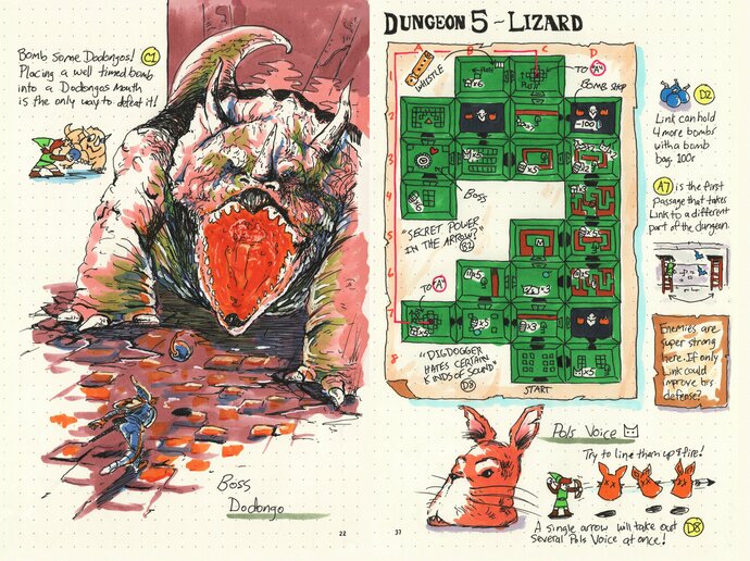 Вышел роскошный нарисованный от руки гайд по The Legend of Zelda