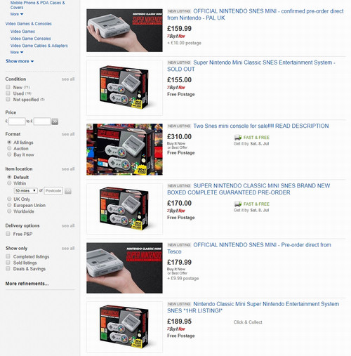 eBay принимает меры против спекулянтов SNES Mini